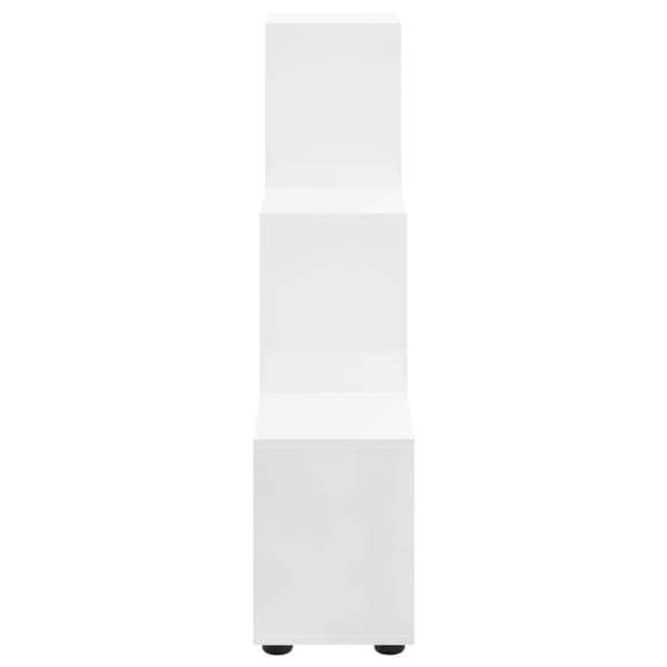 Porraskirjahylly korkeakiilto valkoinen 107 cm tekninen puu