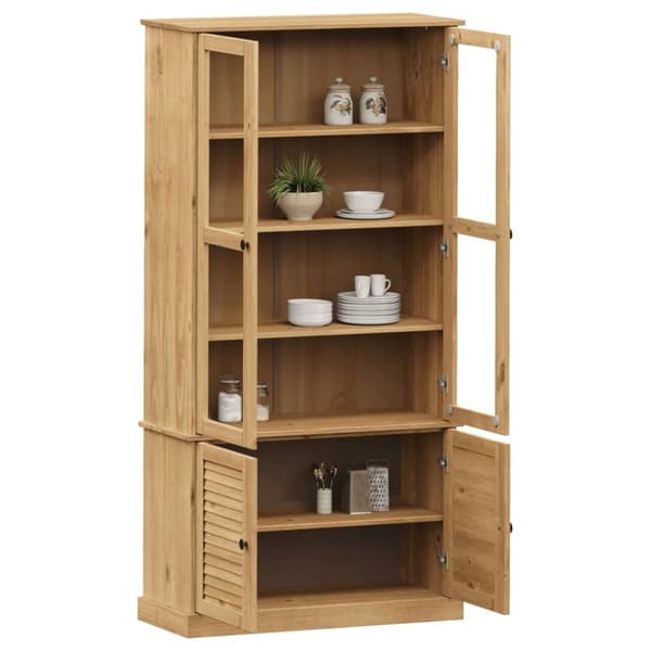 glasskab VIGO 85x35x170 cm massivt fyrretræ
