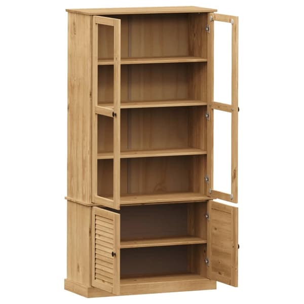 glasskab VIGO 85x35x170 cm massivt fyrretræ