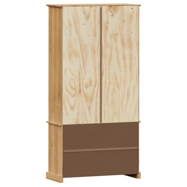 glasskab VIGO 85x35x170 cm massivt fyrretræ