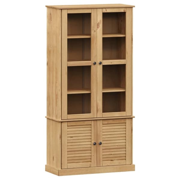 glasskab VIGO 85x35x170 cm massivt fyrretræ
