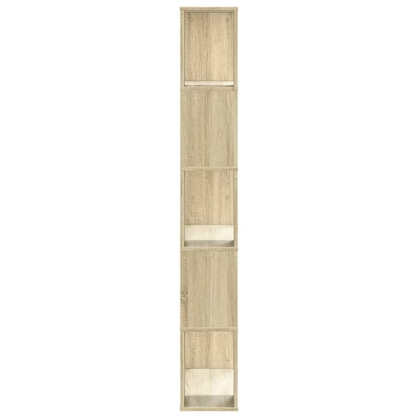 bogreol 80,5x23,5x162,5 cm 5 hylder konstrueret træ sonoma-eg