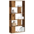 Miniatyrbillede 1 af 9: bogreol 80,5x23,5x162,5 cm 5 hylder konstrueret træ gammelt træ