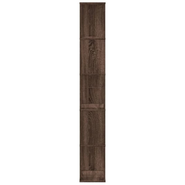 bogreol 45x23,5x162,5 cm 5 hylder konstrueret træ brunt eg
