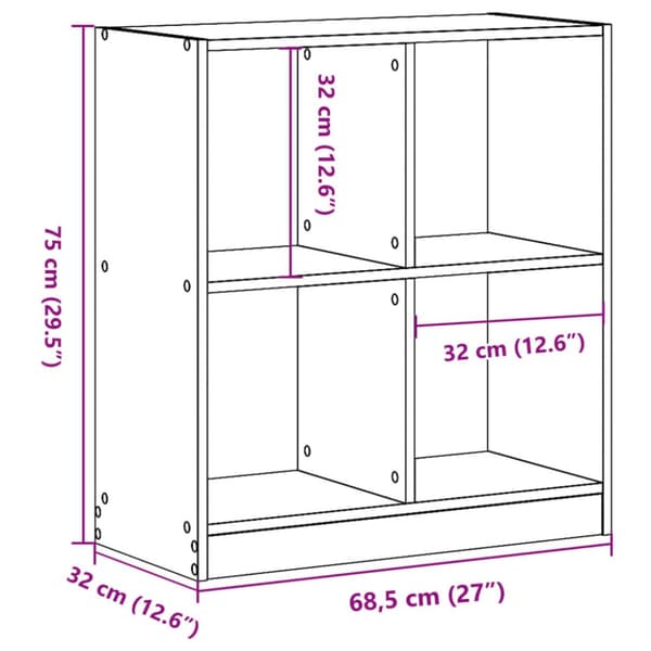 skab 68,5x32x75 cm konstrueret træ antikt træ