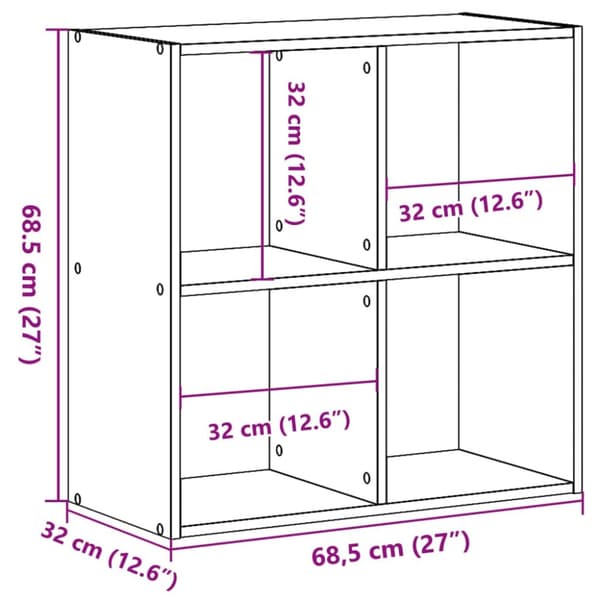 skab 68,5x32x68,5 cm konstrueret træ antikt træ