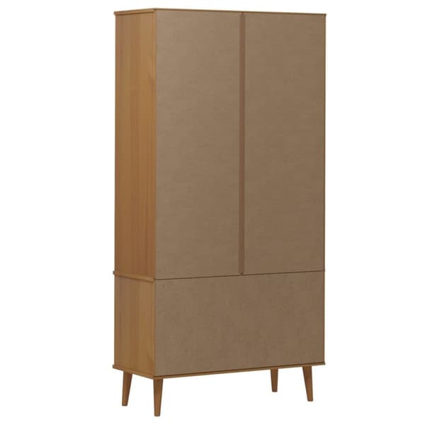 Lasikaappi MOLDE ruskea 90x35x175 cm täysi mänty