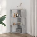 Miniatyrbillede 3 af 10: bogreol til hjørne 50x50x102cm 3hylder konstrueret træ betongrå