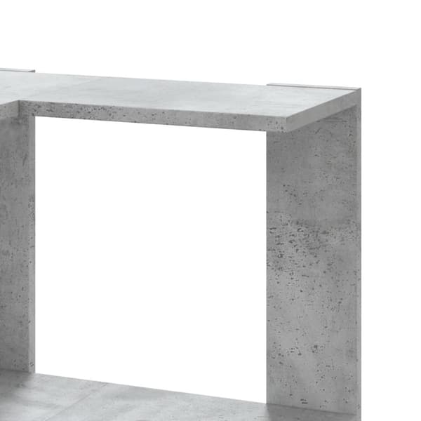 bogreol til hjørne 50x50x102cm 3hylder konstrueret træ betongrå