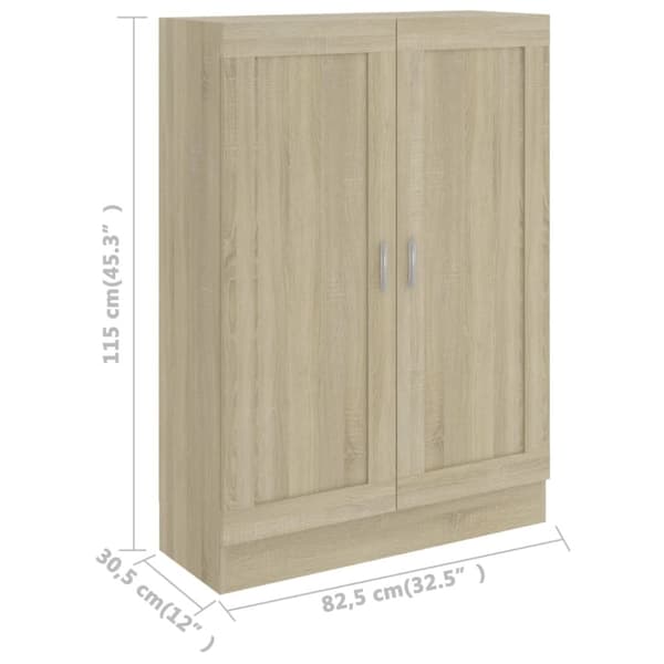 bogskab 82,5x30,5x115 cm konstrueret træ sonoma-eg