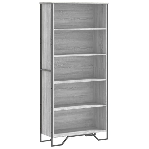 bogreol 80x31x169 cm konstrueret træ grå sonoma-eg