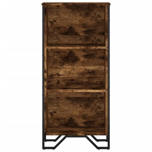 bogreol 50x31x106 cm konstrueret træ røget egetræsfarve