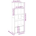 Miniatyrbillede 9 af 10: bogreol 70x36x189 cm konstrueret træ hvid