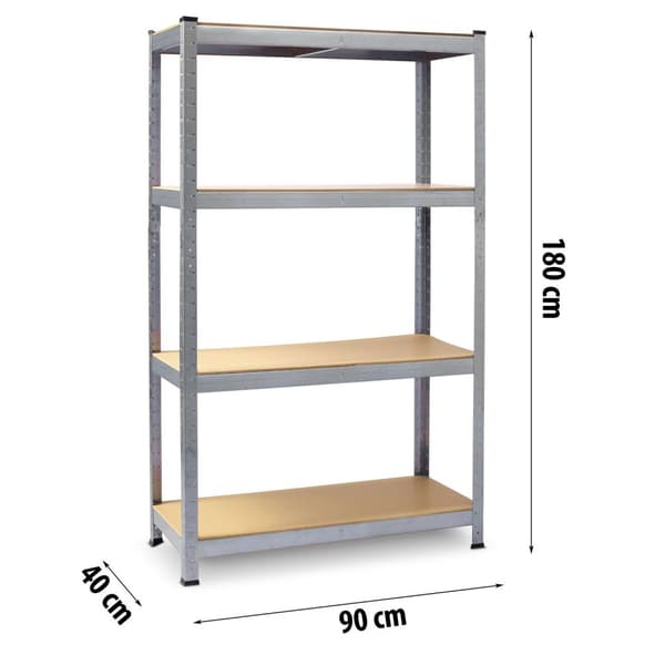 Metal lagerhylde sæt af 2 stk 180 x 90 x 40 cm Plonos PL-702