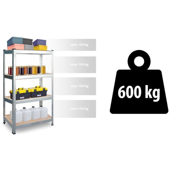 Metal lagerhylde sæt af 2 stk 180 x 90 x 40 cm Plonos PL-702