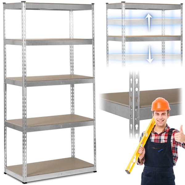 Metal lagerhylde 183 x 90 x 45 cm Humberg HR-700 sølv