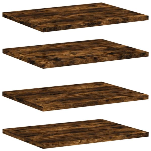 Vägghyllor 4 st rökfärgad ek 40x30x1,5 cm konstruerat trä