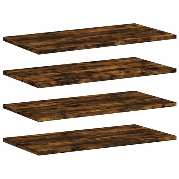 Vägghyllor 4 st rökfärgad ek 60x30x1,5 cm konstruerat trä