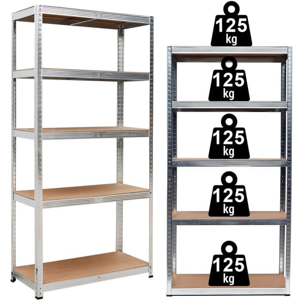 Lagerhylla 5 plan 625 kg 150 x 75 x 30 cm