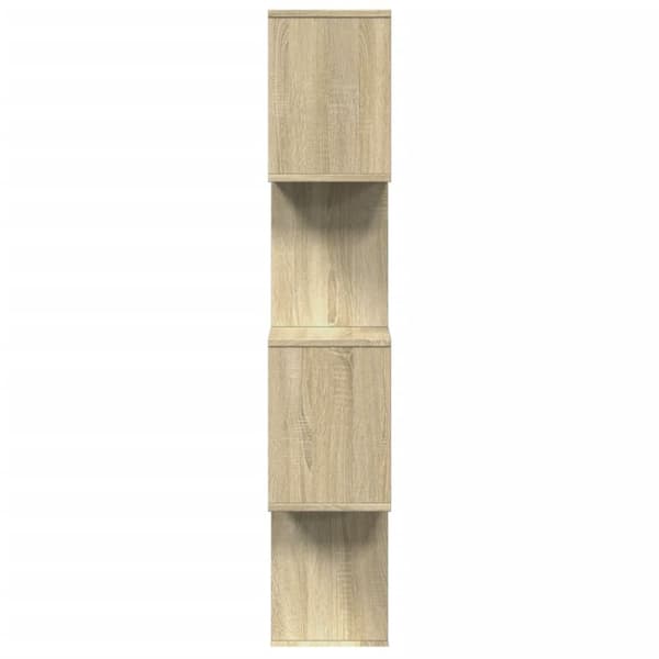 bogreol/rumdeler 70x24x129 cm 4 niveauer konstrueret træ