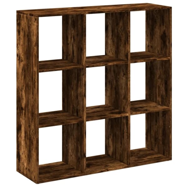 bogreol/rumdeler 102x29x103,5 cm konstrueret træ røget eg