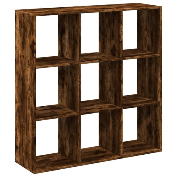 bogreol/rumdeler 102x29x103,5 cm konstrueret træ røget eg