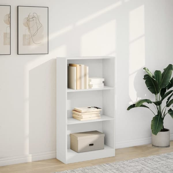 bogreol 60x24x109 cm konstrueret træ hvid