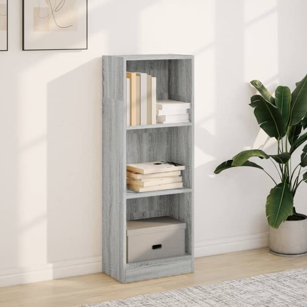 bogreol 40x24x109 cm konstrueret træ grå sonoma-eg