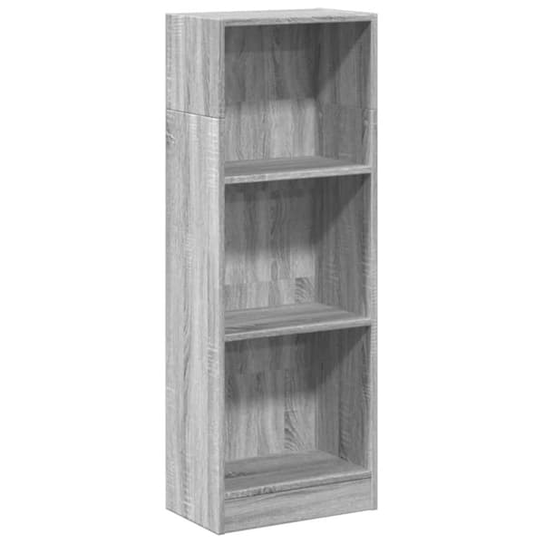 bogreol 40x24x109 cm konstrueret træ grå sonoma-eg