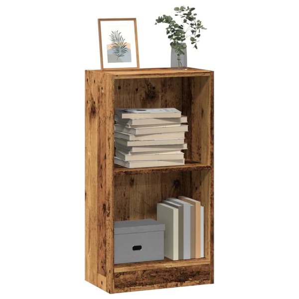 bogreol 40x24x76 cm konstrueret træ antikt træ