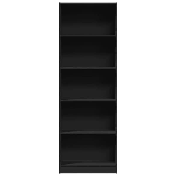 bogreol 60x24x176 cm konstrueret træ sort