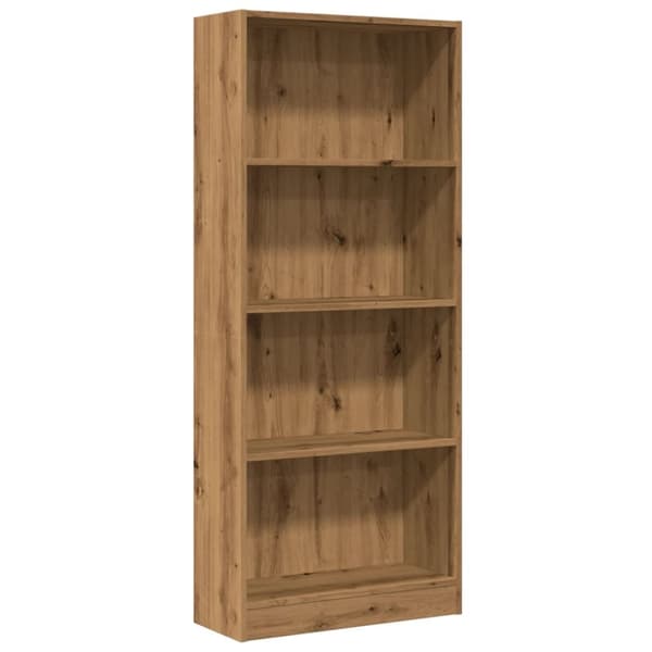 bogreol 60x24x143 cm konstrueret træ egetræsfarve