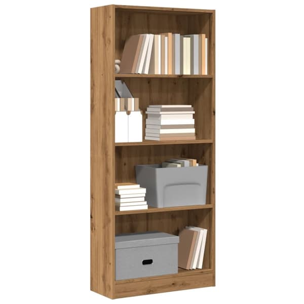 bogreol 60x24x143 cm konstrueret træ egetræsfarve