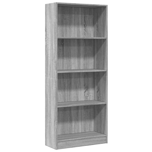 bogreol 60x24x143 cm konstrueret træ grå sonoma-eg