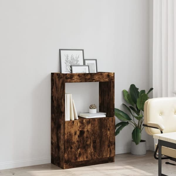 skab 63x33x100 cm konstrueret træ røget egetræsfarve