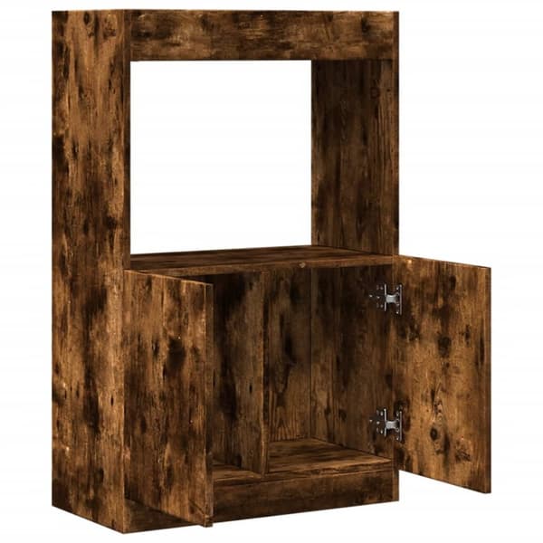 skab 63x33x100 cm konstrueret træ røget egetræsfarve