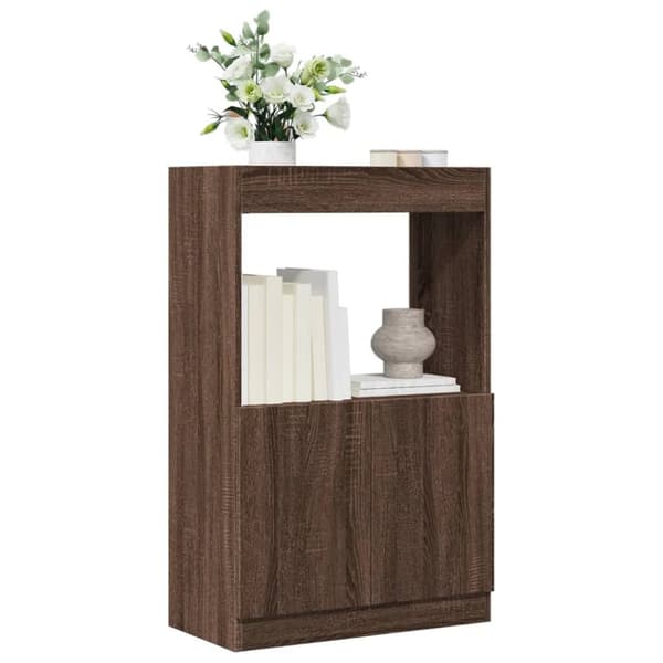 skab 63x33x100 cm konstrueret træ brun egetræsfarve