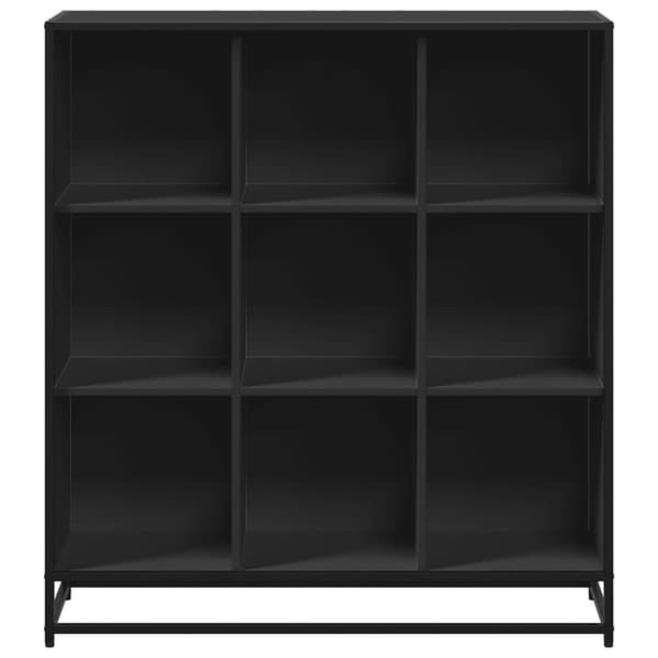 Kirjahylly musta 97,5x33x107,5 cm tekninen puu ja metalli