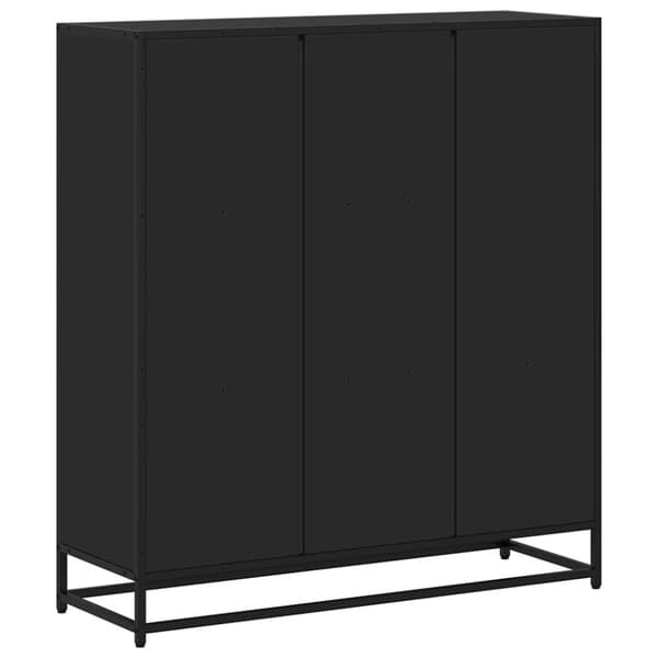Kirjahylly musta 97,5x33x107,5 cm tekninen puu ja metalli