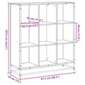 Miniatyrbillede 9 af 10: bogreol 97,5x33x107,5 cm konstrueret træ og metal røget eg