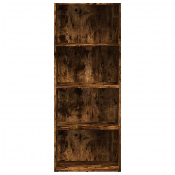 bogreol 60x30x152 cm konstrueret træ røget egetræsfarve