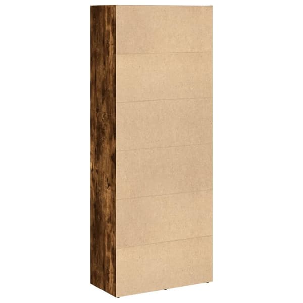 bogreol 60x30x152 cm konstrueret træ røget egetræsfarve