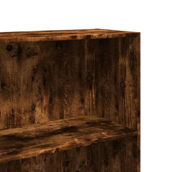 bogreol 60x30x152 cm konstrueret træ røget egetræsfarve