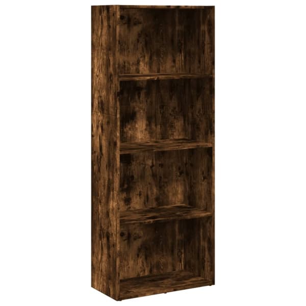 bogreol 60x30x152 cm konstrueret træ røget egetræsfarve
