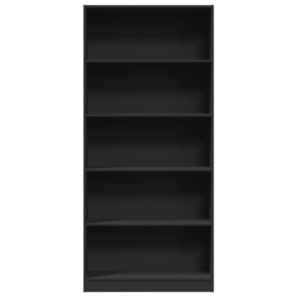 bogreol 80x24x176 cm konstrueret træ sort