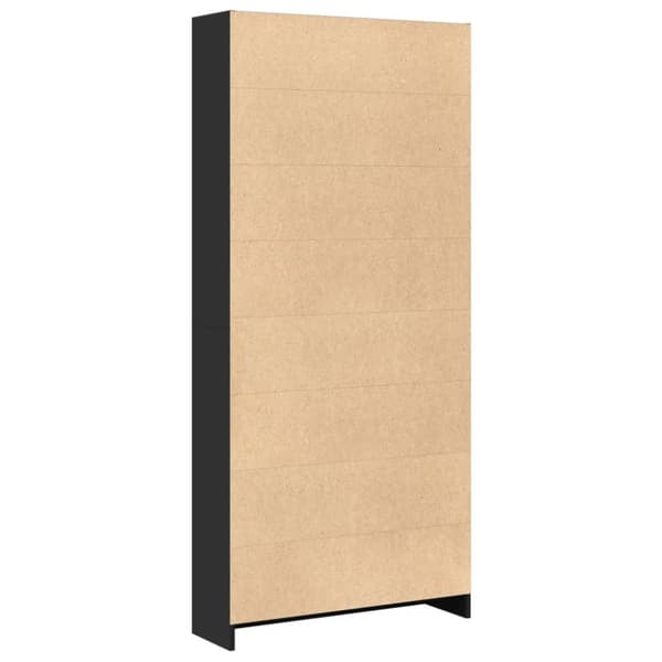 bogreol 80x24x176 cm konstrueret træ sort