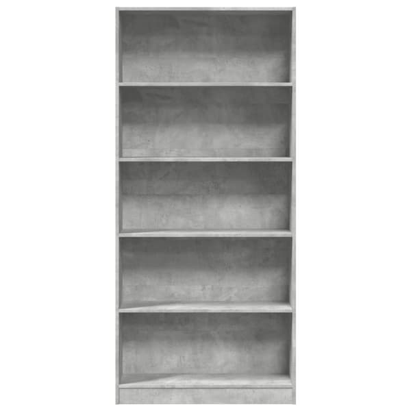 Kirjahylly betoninharmaa 80x24x176 cm tekninen puu