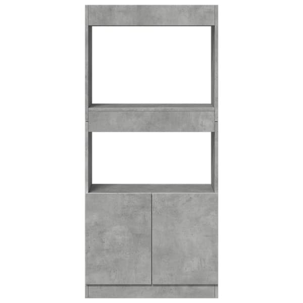 højskab 63x33x140 cm konstrueret træ betongrå