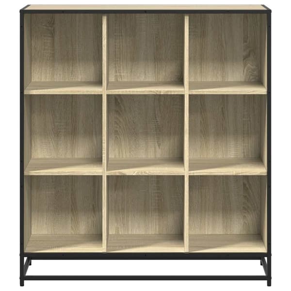 bogreol 97,5x33x107,5 cm konstrueret træ og metal sonoma-eg