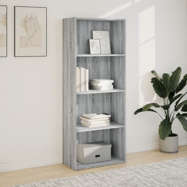 Kirjahylly harmaa Sonoma 60x30x152 cm tekninen puu